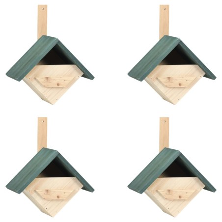 Nichoirs 4 pcs 24x16x30 cm Bois de sapin 
