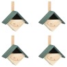 Nichoirs 4 pcs 24x16x30 cm Bois de sapin 