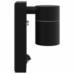 Appliques murales extérieures avec détecteur 2 pcs Acier inoxydable noir IP44 
