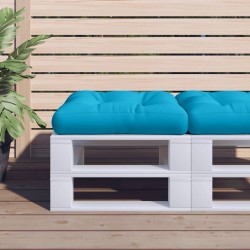 Coussin de palette bleu 50x50x12 cm tissu 