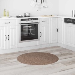 Tapis shaggy avec dos en latex Marron ø90 cm 