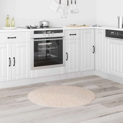 Tapis Shaggy avec dos en latex Crème Ø90 cm 