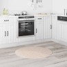 Tapis Shaggy avec dos en latex Crème Ø90 cm 