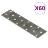 Plaques perforées 60 pcs 2 mm 160x40 mm acier galvanisé 