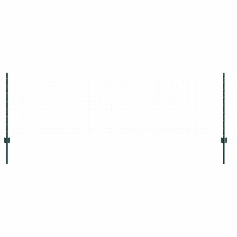 Poteaux de clôture , 11 pcs, U-Channel, vert, 80 cm, acier 