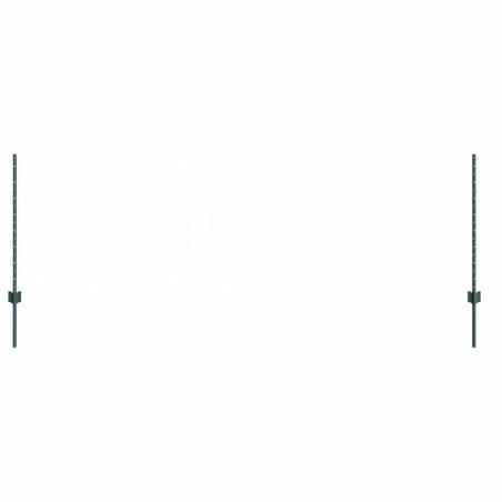 Poteaux de clôture , 11 pcs, U-Channel, vert, 80 cm, acier 