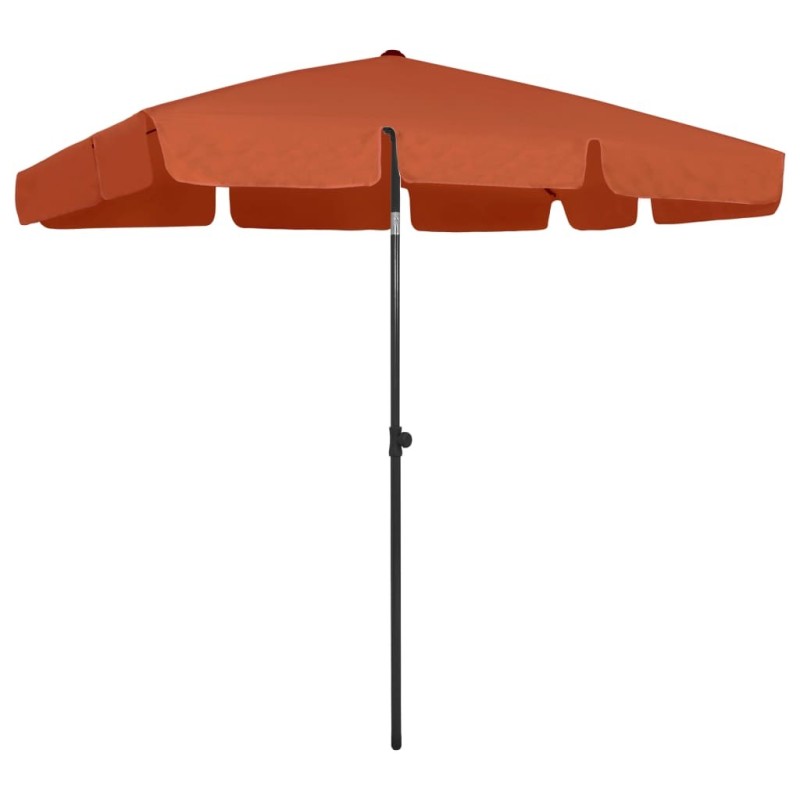 Parasol de plage terre cuite 200x125 cm 