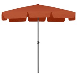 Parasol de plage terre cuite 200x125 cm 