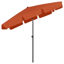 Parasol de plage terre cuite 200x125 cm 