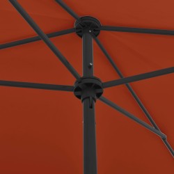 Parasol de plage terre cuite 200x125 cm 
