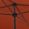 Parasol de plage terre cuite 200x125 cm 