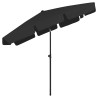 Parasol de plage noir 200x125 cm 