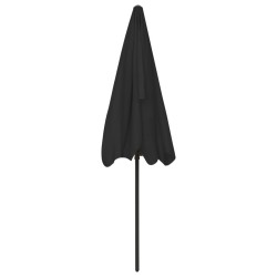 Parasol de plage noir 200x125 cm 