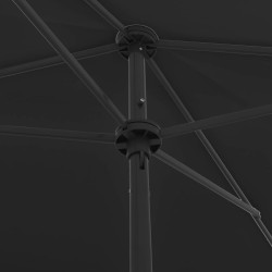 Parasol de plage noir 200x125 cm 