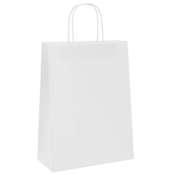 Sacs en papier 250 pcs avec poignées bleu 26x12x35 cm 
