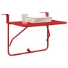 Table de balcon suspendue pliable Rouge 60x40 cm Acier 