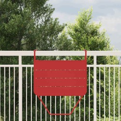 Table de balcon suspendue pliable Rouge 60x40 cm Acier 