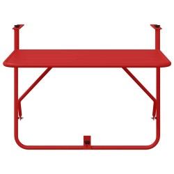 Table de balcon suspendue pliable Rouge 60x40 cm Acier 