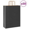 Sacs en papier 50 pcs avec poignées noir 32x12x42 cm 