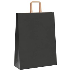 Sacs en papier 50 pcs avec poignées noir 32x12x42 cm 