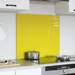 Dosseret de cuisine jaune 70x60x0,6 cm en verre trempé 