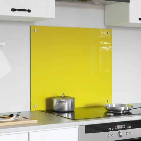 Dosseret de cuisine jaune 70x60x0,6 cm en verre trempé 