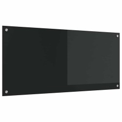 Plan de travail de cuisine Noir 110x50x0,6 cm Verre trempé 