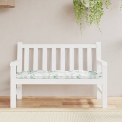 Coussin de banc de jardin motif de feuilles 120x50x7 cm tissu 