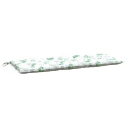 Coussin de banc de jardin motif de feuilles 120x50x7 cm tissu 