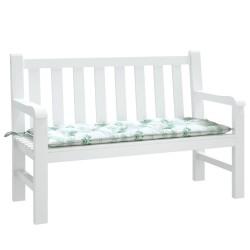 Coussin de banc de jardin motif de feuilles 120x50x7 cm tissu 