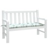 Coussin de banc de jardin motif de feuilles 120x50x7 cm tissu 