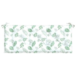 Coussin de banc de jardin motif de feuilles 120x50x7 cm tissu 