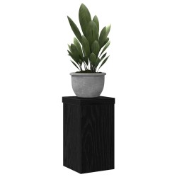 Supports de plantes 2 pcs en chêne noir, dimensions 10x10x18 cm, fabriqués en bois d'ingénierie. 