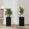 Supports de plantes 2 pcs en chêne noir, dimensions 10x10x18 cm, fabriqués en bois d'ingénierie. 