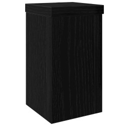 Supports de plantes 2 pcs en chêne noir, dimensions 10x10x18 cm, fabriqués en bois d'ingénierie. 