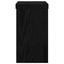 Supports de plantes 2 pcs en chêne noir, dimensions 10x10x18 cm, fabriqués en bois d'ingénierie. 