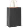 Sacs en papier 50 pcs avec poignées noir 15x8x21 cm 