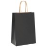 Sacs en papier 50 pcs avec poignées noir 15x8x21 cm 