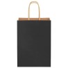 Sacs en papier 50 pcs avec poignées noir 15x8x21 cm 