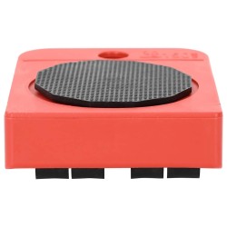 Roulettes pour meubles 8 pièces avec élévateurs Rouge 9,8 x 7,5 x 3 cm 150 kg 