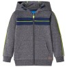 Sweat-shirt à capuche fermeture éclair enfants gris mélangé 140 