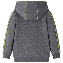 Sweat-shirt à capuche fermeture éclair enfants gris mélangé 140 