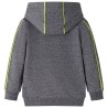 Sweat-shirt à capuche fermeture éclair enfants gris mélangé 140 