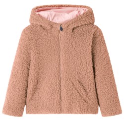Veste à capuche pour enfants fausse fourrure cognac clair 140 