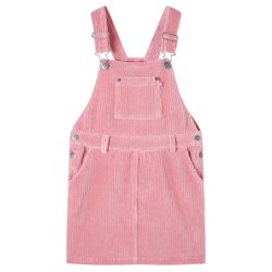 Robe salopette pour enfants velours côtelé rose clair 140 
