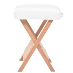 Table de massage pliable et tabouret 10 cm d'épaisseur Blanc 