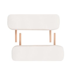Table de massage pliable et tabouret 10 cm d'épaisseur Blanc 