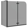 Enceinte de Douche Noir 130 x 138 cm Verre ESG et aluminium 