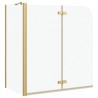 Enceinte de Douche Doré 130 x 138 cm Verre ESG et aluminium 