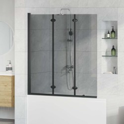 Enceinte de Douche Noir 130 x 138 cm Verre ESG et aluminium 